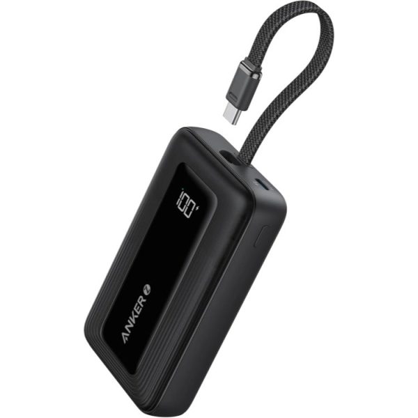 Anker Zolo Power Bank (20K, 30W, Built-In USB-C Cable) - Black A1689H11