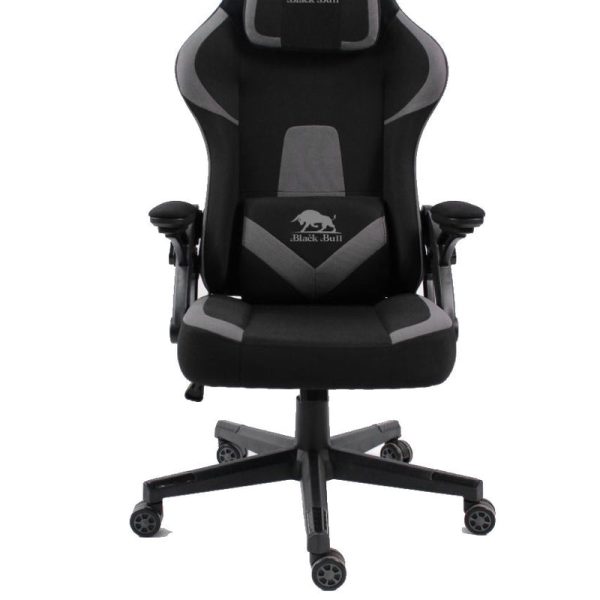 BLACK BULL Gaming Chair With Headrest Up & Down Slide Adjustable and Moveable Armrest, Woven Fabric ( Installation not included )