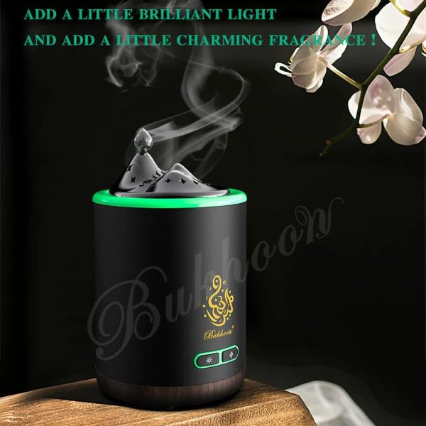 Exquisite Mountain Bukhoor Burner & Incense Diffuser | USB Rechargeable & Portable - Black