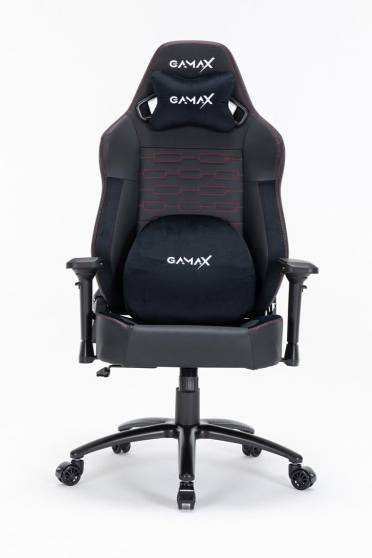Gamax Ergonomic Adjustable Gaming Chair with Lumbar Support - Black ( Installation not included )