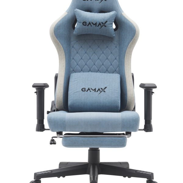 Gamax Gaming Chair model BS-7970 with Foot Rest - Light Blue ( Installation not included )