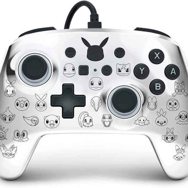 PowerA Pokémon Enhanced Wired Controller for Nintendo Switch – Pikachu Black & Silver