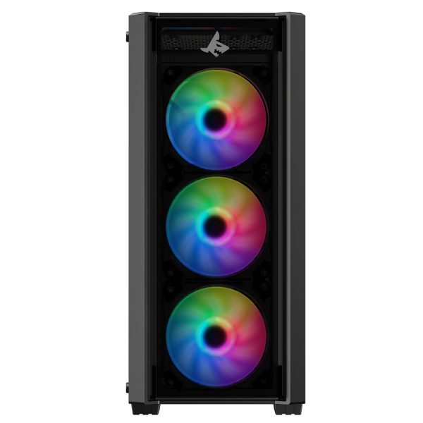 SHARX STRIKER ARGB - ATX PC Case With Front Mesh Panel, 4 x 120mm Pre-Installed Fans Model S-200, Black